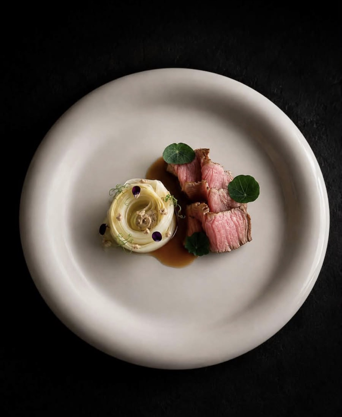 Beef fine-dining plate by Eva Jank